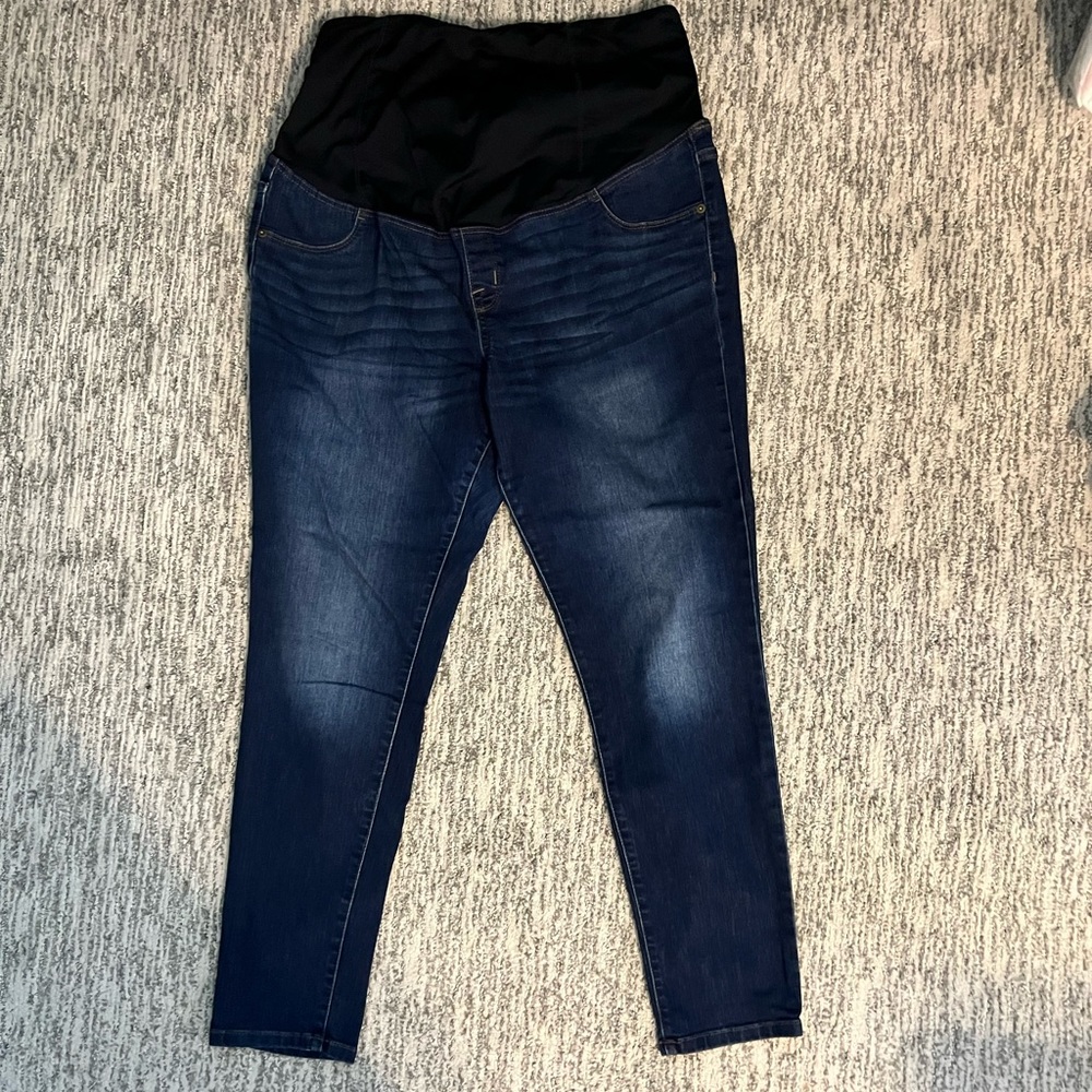 Maternity crossover panel denim jeans, size 14, great condition